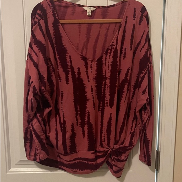 Terra & Sky Tops - Terra & Sky Burgundy Long Sleeve Top everyday wear